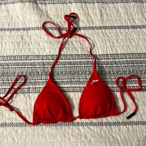 Flag nor fail triangle bikini top in red - size medium